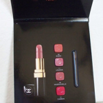 Picture of my Chanel Rouge Coco Set of 4 lipsticks free sample